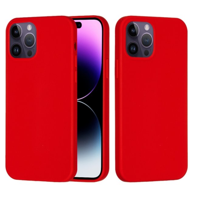 9D SKLO + PUZDRO 2v1 pre Apple iPhone 14 Pro - Silikónové červené