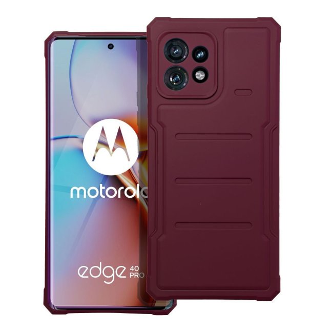 HEAVY DUTY Zadný kryt pre Motorola Moto Edge 40 Pro - bordový