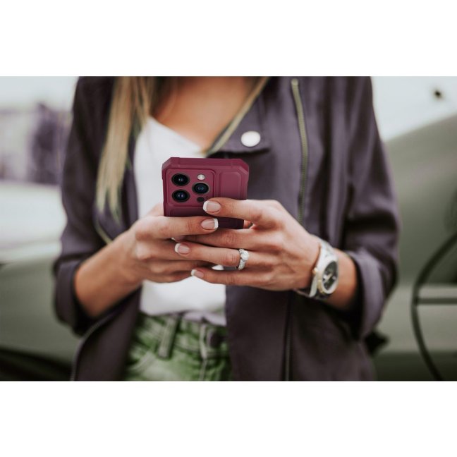 HEAVY DUTY Zadný kryt pre Motorola Moto Edge 40 Pro - bordový