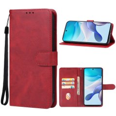 9D SKLO + PUZDRO 2v1 pre Motorola Moto G53 5G - Knižkové puzdro SOLID červené
