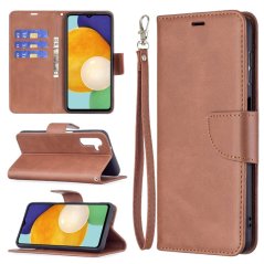 LAMBSKIN Knižkové puzdro pre Samsung Galaxy A13 5G / A04s - hnedé