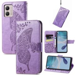 BUTTERFLY Knižkové puzdro pre Motorola Moto G53 5G - fialové