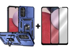 SKLO + PUZDRO 2v1 pre Samsung Galaxy A14 / A14 5G - SLIDING modré