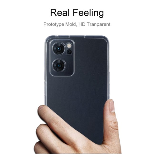 TRANSPARENTNÝ Silikónový obal pre Oppo Reno7 5G - priesvitný