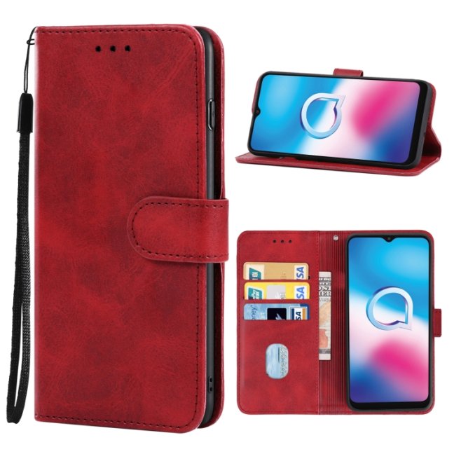 9D SKLO + PÚZDRO 2v1 pre Alcatel 3X 2020 - Knížkove Solid červené