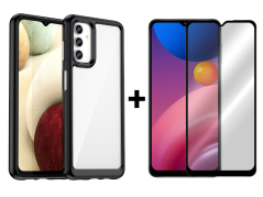 SKLO + PUZDRO 2v1 pre Samsung Galaxy A13 4G - Tvrdené SPACE čierne