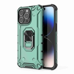 RING ARMOR Tvrdený kryt pre Apple iPhone 15 Pro - zelený