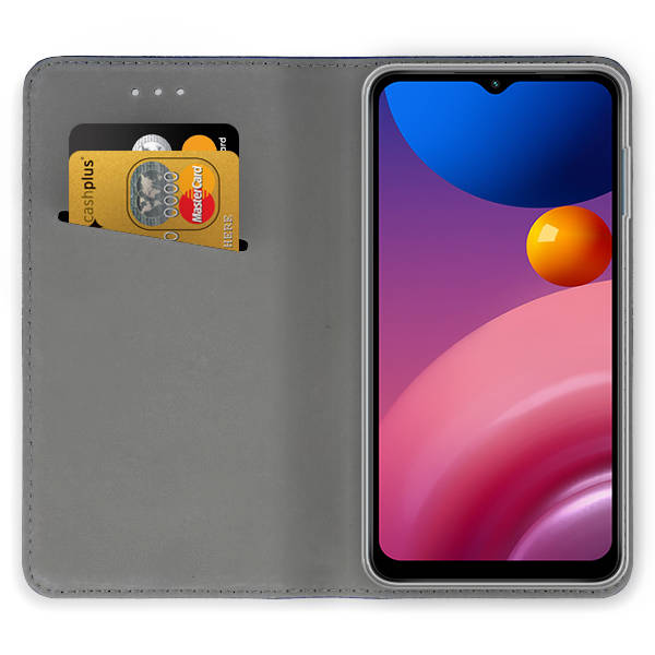 9D SKLO + PUZDRO 2v1 pre Motorola Moto E22 / E22i -  Knižkové Smart Magnet modré