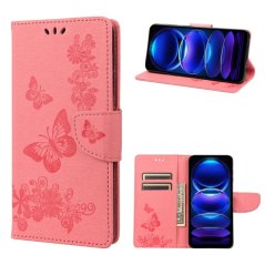 BUTTERFLY Knižkové puzdro pre Xiaomi Redmi Note 12 5G - ružové