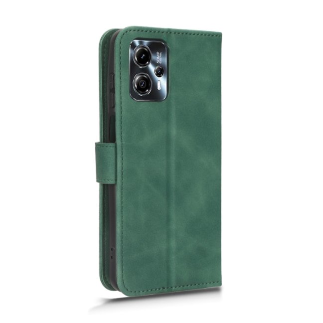 9D SKLO + PUZDRO 2v1 pre Motorola Moto G23 / G13 - Knižkové puzdro SOLID zelené