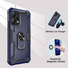 WARSHIP ARMOR Tvrdený kryt pre Xiaomi Redmi Note 12 Pro+ 5G - červený