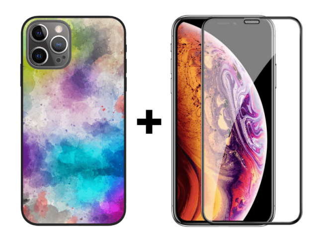 9D SKLO + KRYT 2v1 pre Apple iPhone 12 / 12 Pro - Pattern 008