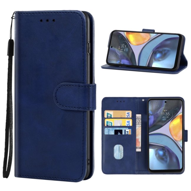 9D SKLO + PUZDRO 2v1 pre Motorola Moto G22 - Knižkové Solid modré