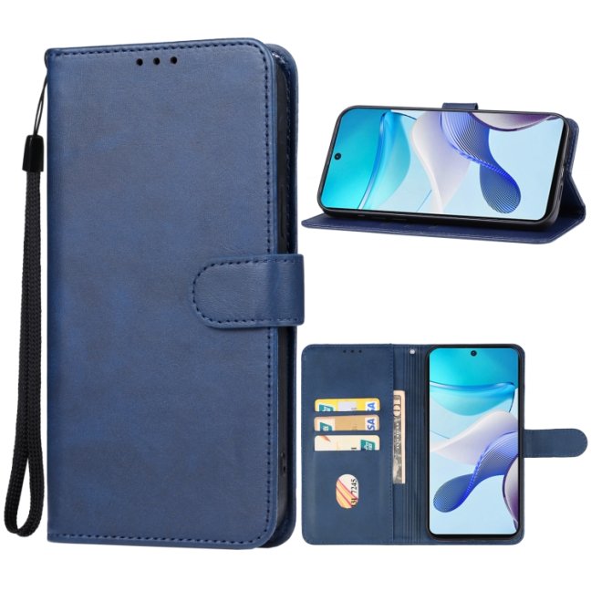 9D SKLO + PUZDRO 2v1 pre Motorola Moto G53 5G - Knižkové puzdro SOLID modré