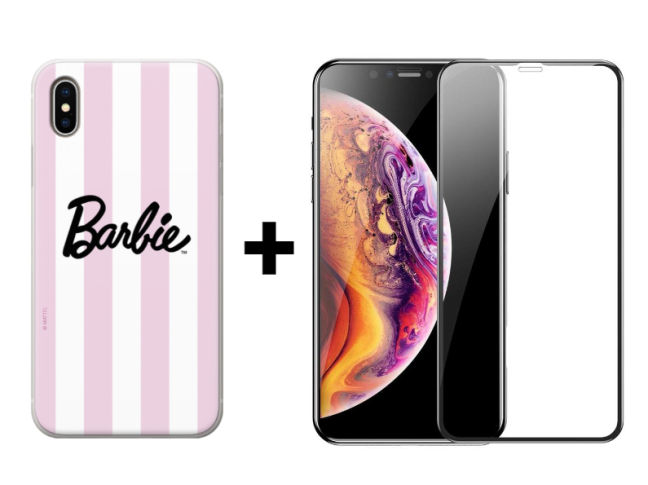 9D SKLO + KRYT 2v1 pre Apple iPhone X , XS -  Barbie 009