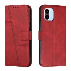 STITCHING Knižkové puzdro pre Xiaomi Redmi A1 / Redmi A2 - červené