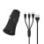 WK WP-C13 3v1 Duálna auto nabíjačka s USB portami a USB na 8-pinovým, Micro USB a Type-C káblom (čierna)