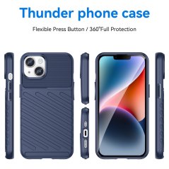 Zadný ochranný kryt pre iPhone 15 - THUNDER modrý