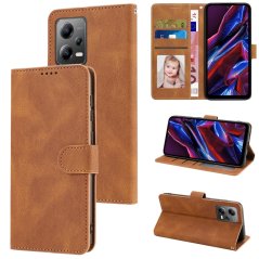 CALF Knižkové puzdro pre Xiaomi Redmi Note 12 Pro+ 5G - hnedé