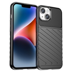 Zadný ochranný kryt pre iPhone 15 - THUNDER čierny