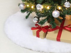 Podložka pod vianočný stromček biela kožušina okrúhla 90cm okrúhla