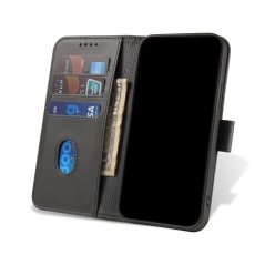 SKLO + PUZDRO 2v1 pre Xiaomi Redmi 12C - Peňaženkové puzdro BUCKLE čierne