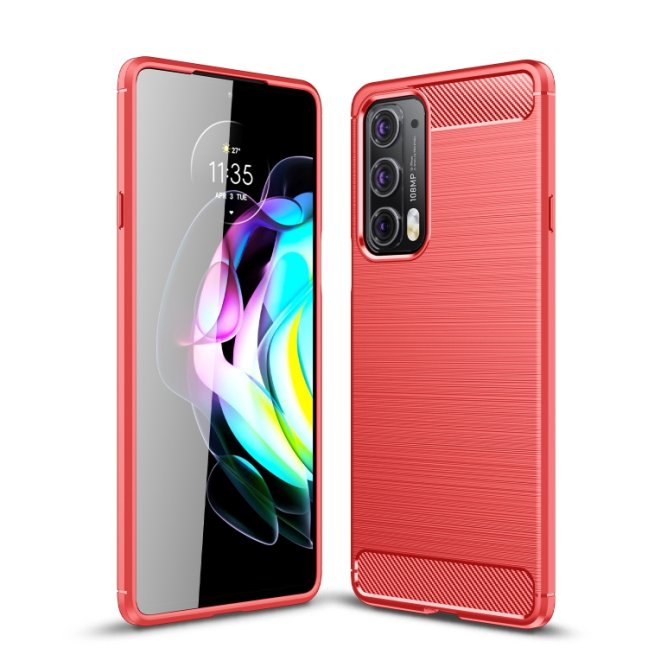 9D SKLO + PÚZDRO 2v1 pre Motorola Moto Edge 20 - Carbon červené