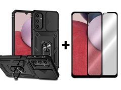SKLO + PUZDRO 2v1 pre Samsung Galaxy A14 / A14 5G - SLIDING čierne