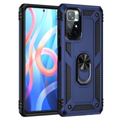 Tvrdený kryt na Xiaomi Redmi Note 11s 5G - Ring Armor modrý