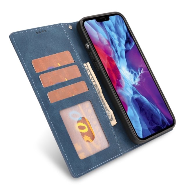 9D SKLO + PUZDRO 2v1 pre Apple iPhone 14 Plus - Knižkové solid modré