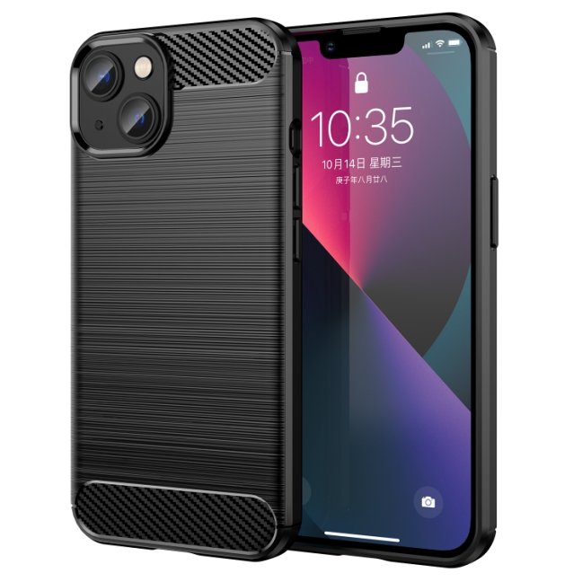 9D SKLO + PUZDRO 2v1 pre Apple iPhone 14 Plus - Silikónové carbon čierne