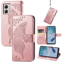 BUTTERFLY Knižkové puzdro pre Motorola Moto G53 5G - ružové