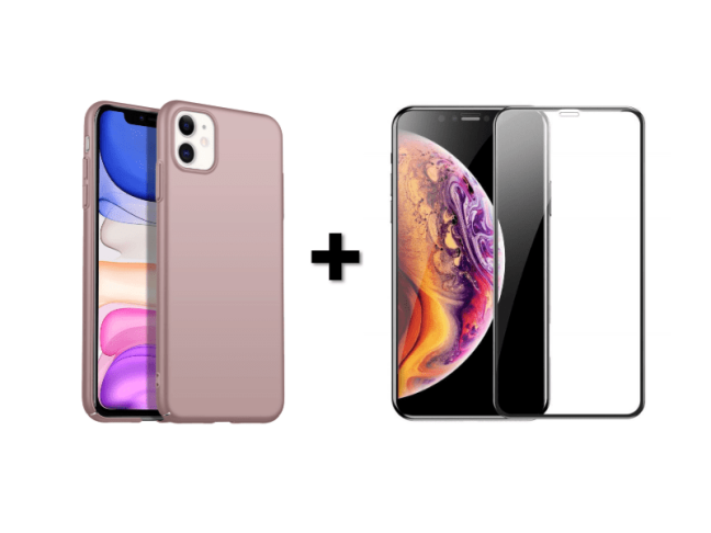 9D SKLO + KRYT 2v1 pre Apple iPhone 11 ružové
