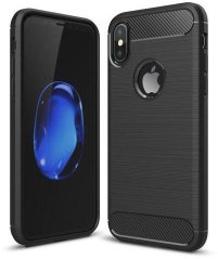 Pevné silikónové puzdro na Apple iPhone XS MAX Forcell Carbon čierne