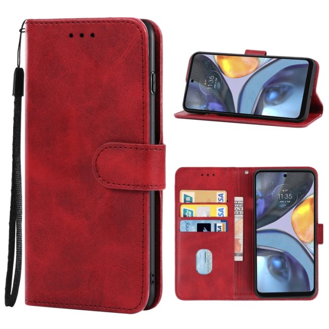 9D SKLO + PUZDRO 2v1 pre Motorola Moto G22 - Knižkové Solid červené