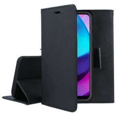 9D SKLO + PUZDRO 2v1 pre Motorola Moto E32 / E32s - Knižkové FANCY čierne