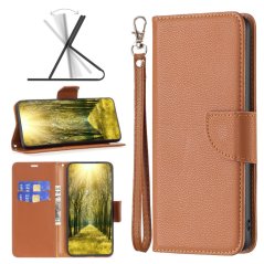 LAMBSKIN Knižkové puzdro pre Xiaomi Redmi 10C - hnedé