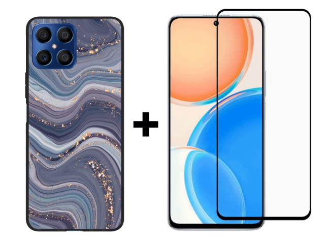 9D SKLO + KRYT 2v1 pre Honor X8 - Pattern 012