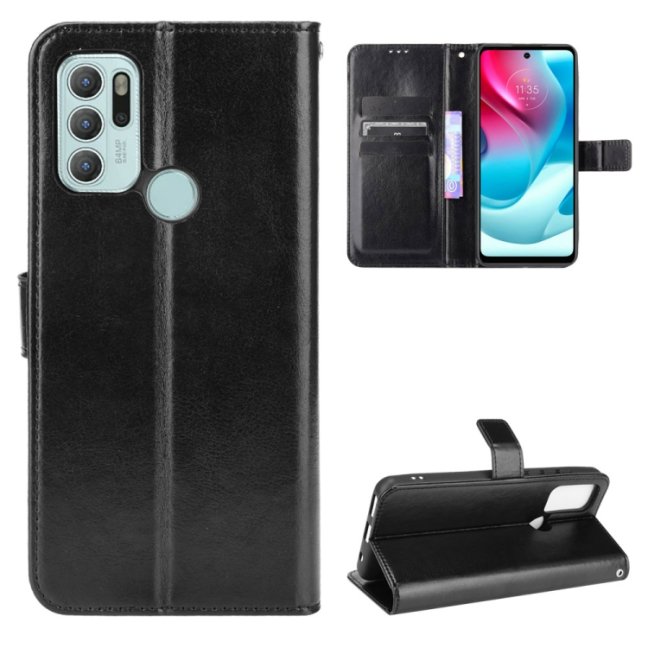 9D SKLO + PÚZDRO 2v1 pre Motorola Moto G60s - Knížkove puzdro Solid čierne