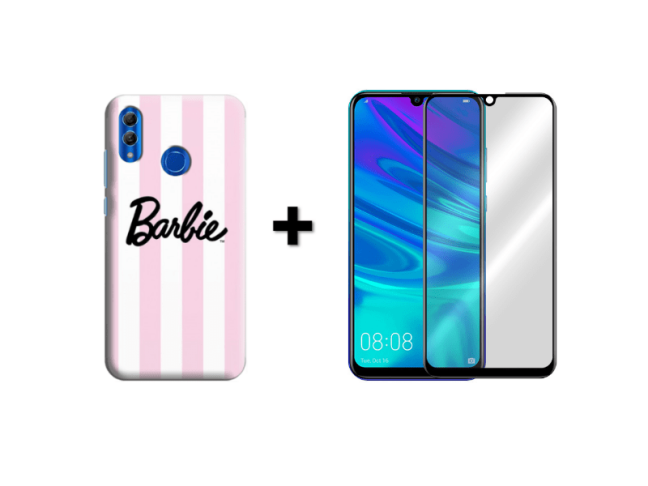 9D SKLO + PÚZDRO 2v1 pre HUAWEI P Smart (2019)  / Honor 10 Lite Barbie