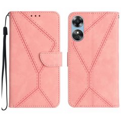 STITCHING Knižkové puzdro pre OPPO A17 - ružové