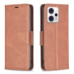 9D SKLO + PUZDRO 2v1 pre Motorola Moto G53 5G - Knižkové LEATHER hnedé