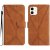 STITCHING Knižkové puzdro pre Apple iPhone 11 - hnedé