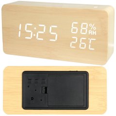 Elektronický budík teplomer vlhkomer usb