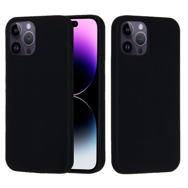9D SKLO + PUZDRO 2v1 pre Apple iPhone 14 Pro - Silikónové čierne