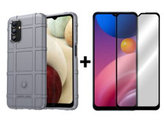 SKLO + PUZDRO 2v1 pre Samsung Galaxy A13 4G - Tvrdené COVERAGE sivé