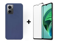 SKLO + PUZDRO 2v1 pre Xiaomi Redmi 10 5G - Silikonové modré