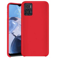 9D SKLO + PUZDRO 2v1 pre Motorola Moto E22 / E22i - Silikónové červené