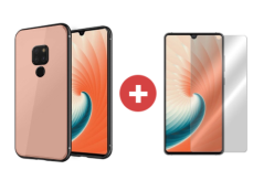 SKLO + PÚZDRO 2v1 pre HUAWEI Mate 20 sklenené ružové