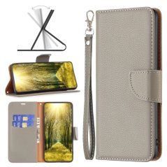 LAMBSKIN Knižkové puzdro pre Xiaomi Redmi 10C - sivé